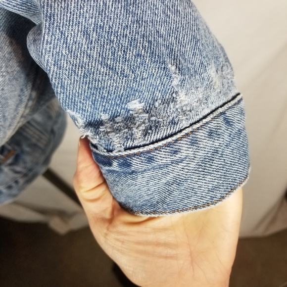 Abercrombie & Fitch Distressed Denim Jacket - Picture 7 of 9